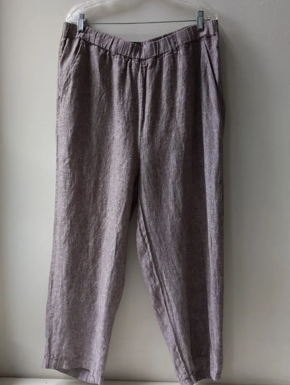 Quince 100% Linen Pants Taupe Brown Women's XL